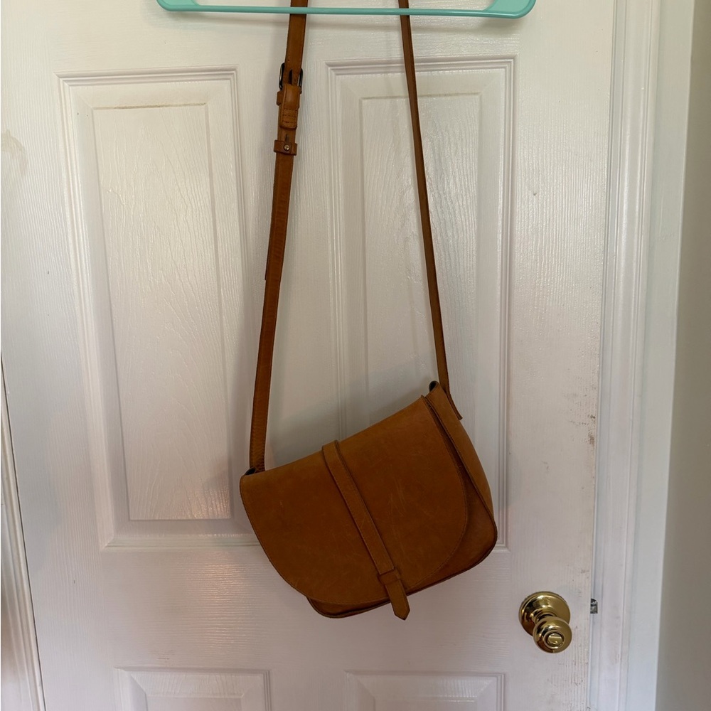 ABLE Tan Crossbody Saddle Bag
